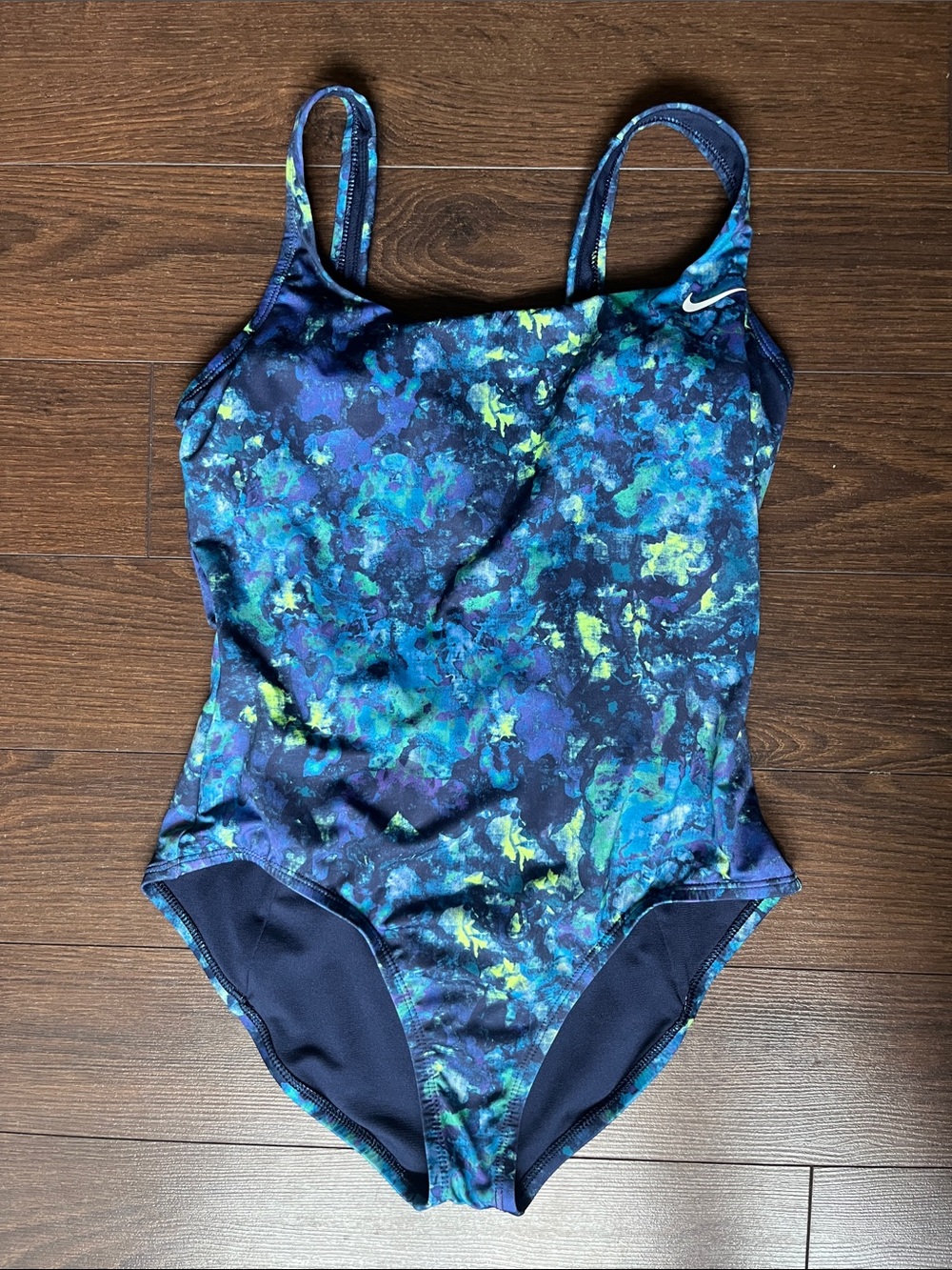 Nike women’s Blue & Green Marble One-Piece Swimsuit